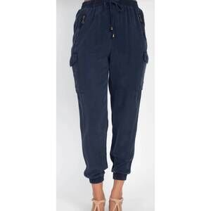 NEW MONTREZ tencel cargo joggers in navy